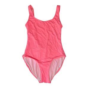 Onia Kelly Solid One Piece Swimsuit Neon Pink Peach Scoop Back